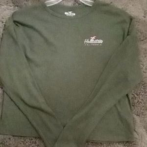Hollister thin long sleeves shirt green size medium